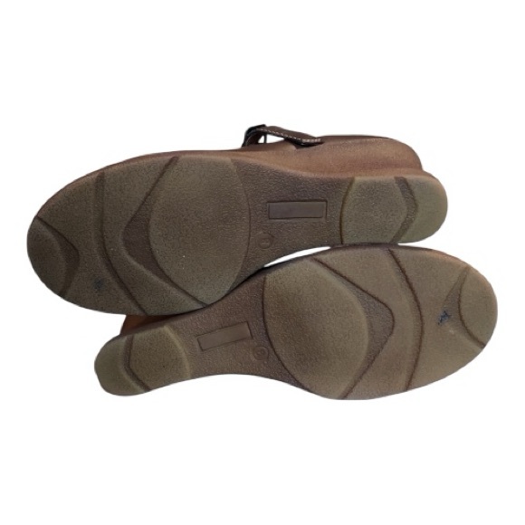 Vintage 90s SM New York Brown Retro Cottagecore T-Strap Wedge Heel Shoes 8 - Picture 5 of 10